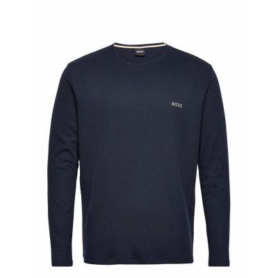 Waffle Ls-Shirt Tops T-shirts Long-sleeved Navy BOSS