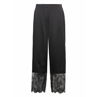 Wide Leg Cut Out Lace Sophia *Villkorat Erbjudande Pyjamasbyxor Mjukisbyxor Svart Hunkemöller