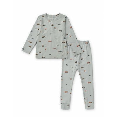 Wilhelm Printed Pyjamas Set Pyjamas Set Blå Liewood