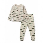 Wilhelm Printed Pyjamas Set *Villkorat Erbjudande Pyjamas Set Creme Liewood