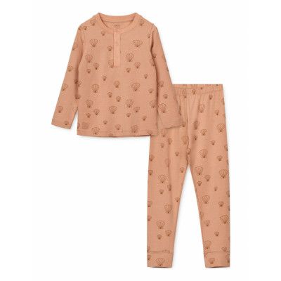 Wilhelm Printed Pyjamas Set *Villkorat Erbjudande Pyjamas Set Korall Liewood