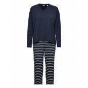 Y/D Stripe Cotton Sus Pj Ll_Ls Pyjamas Navy Esprit Bodywear Women