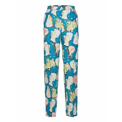 Zeina, 1241 Peace Silk Pyjama Byxa Med Raka Ben Multi/mönstrad STINE GOYA