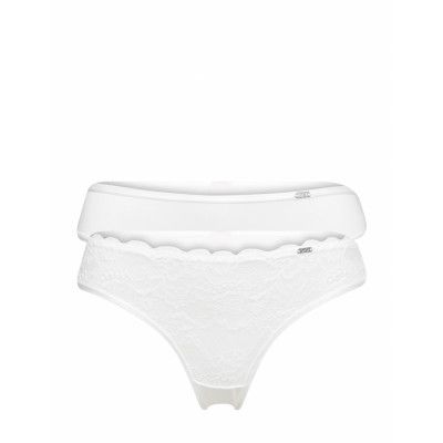 2-Pack Angie String Stringtrosa Underkläder Vit Hunkemöller