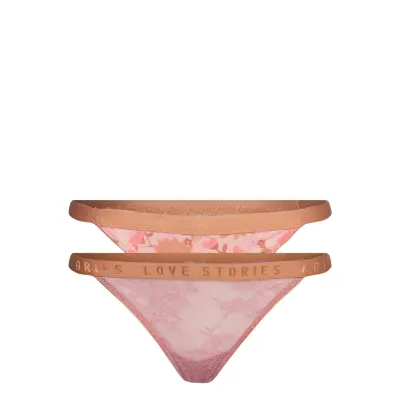 2-Pack Roomservice Stringtrosa Underkläder Rosa Love Stories