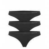 3-Pack Black Invisible Seamless Thong Stringtrosa Underkläder Svart Famme