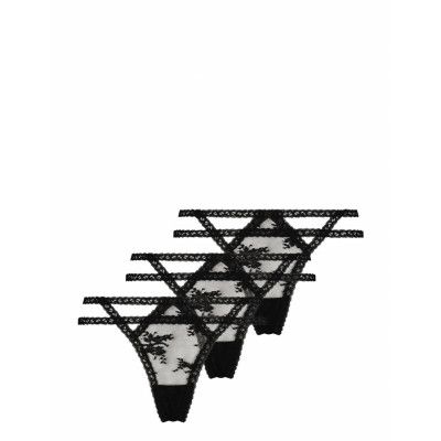 3-Pack Irina String Stringtrosa Underkläder Svart Hunkemöller