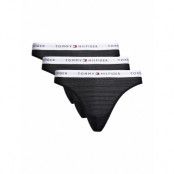 Tommy Hilfiger 3 Pack Mesh Thong Svart