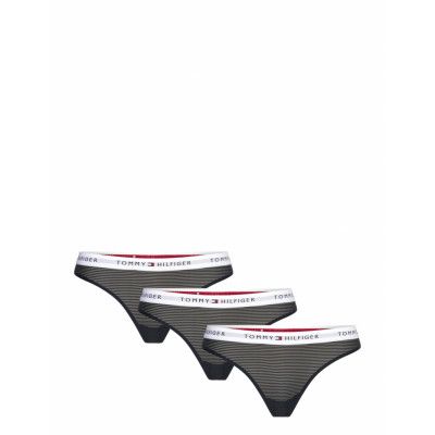 Tommy Hilfiger 3 Pack Mesh Thong Marinblå
