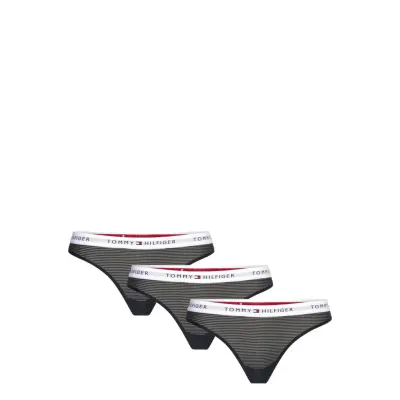 Tommy Hilfiger 3 Pack Mesh Thong Marinblå