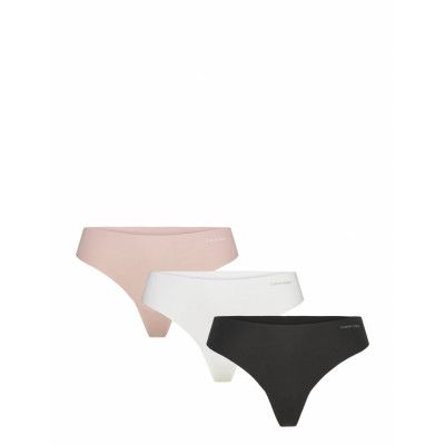 3 Pack Thong Stringtrosa Underkläder Svart Calvin Klein