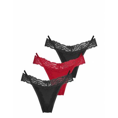 3-Pack Willow Ulv String Stringtrosa Underkläder Svart Hunkemöller