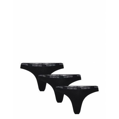 3-Pack Womens String Stringtrosa Underkläder Svart NORVIG