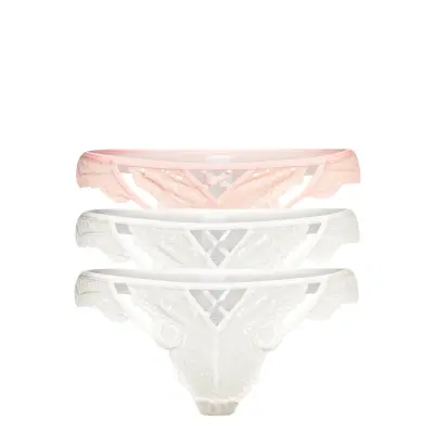 3-Pack Yakira String R Stringtrosa Underkläder Vit Hunkemöller