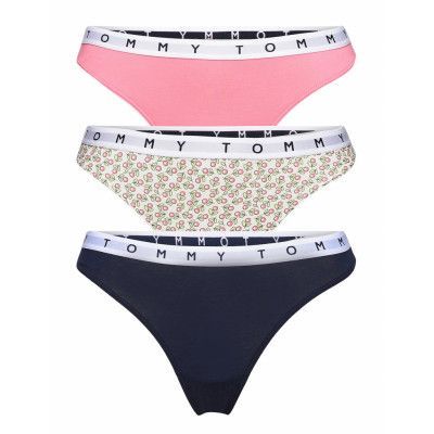 3P Thong Print *Villkorat Erbjudande Stringtrosa Underkläder Rosa Tommy Hilfiger