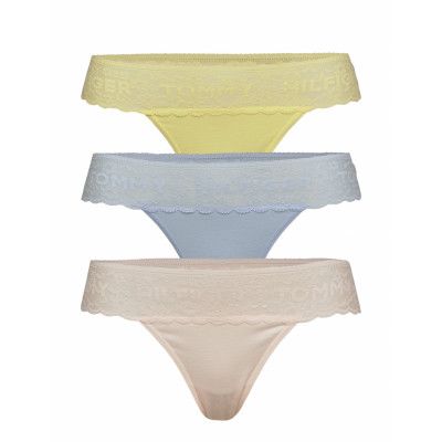 3p Thong Stringtrosa Underkläder Gul Tommy Hilfiger
