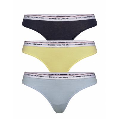 3p Thong Stringtrosa Underkläder Gul Tommy Hilfiger