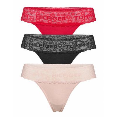 3p Thong Stringtrosa Underkläder Multi/mönstrad Tommy Hilfiger