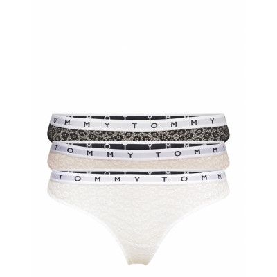 3P Thong Stringtrosa Underkläder Multi/mönstrad Tommy Hilfiger