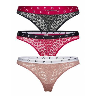 3P Thong Stringtrosa Underkläder Röd Tommy Hilfiger