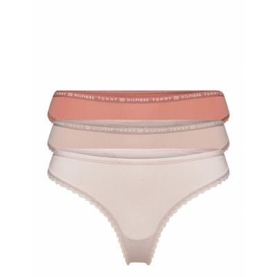 3P Thong *Villkorat Erbjudande Stringtrosa Underkläder Rosa Tommy Hilfiger