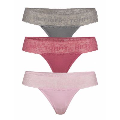 3p Thong Stringtrosa Underkläder Rosa Tommy Hilfiger