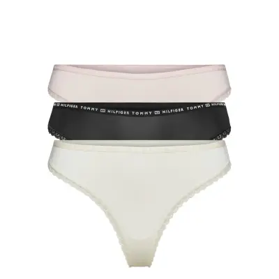 3P Thong *Villkorat Erbjudande Stringtrosa Underkläder Rosa Tommy Hilfiger