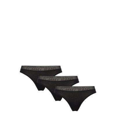 3P Thong Stringtrosa Underkläder Svart Tommy Hilfiger