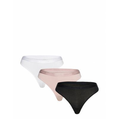 3P Thong Stringtrosa Underkläder Svart Tommy Hilfiger