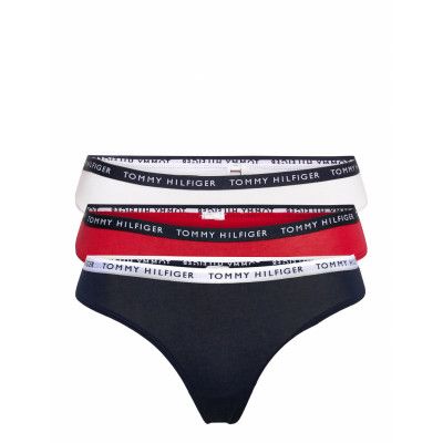 3P Thong *Villkorat Erbjudande Stringtrosa Underkläder Vit Tommy Hilfiger