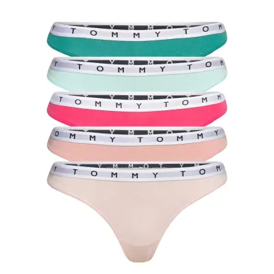 5P Thong Stringtrosa Underkläder Multi/mönstrad Tommy Hilfiger