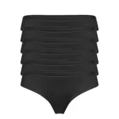 6-Pack Invisible String Lace Back Stringtrosa Underkläder Svart Hunkemöller