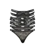 6-Pack Irina String T Stringtrosa Underkläder Svart Hunkemöller