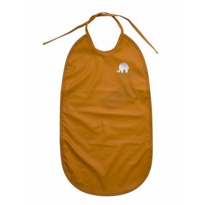 Basic Long Pu-Bib *Villkorat Erbjudande Home Meal Time Bibs Sleeveless Bibs Brun CeLaVi