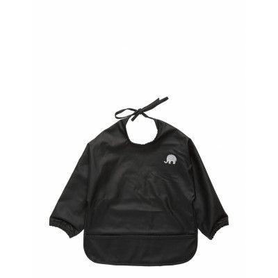 Basic Pu-Apron Ls Home Meal Time Bibs Long Sleeve Bib Black CeLaVi