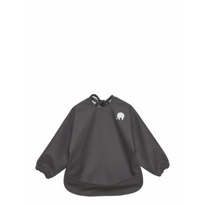 Basic Pu-Apron Ls Home Meal Time Bibs Long Sleeve Bib Grå CeLaVi