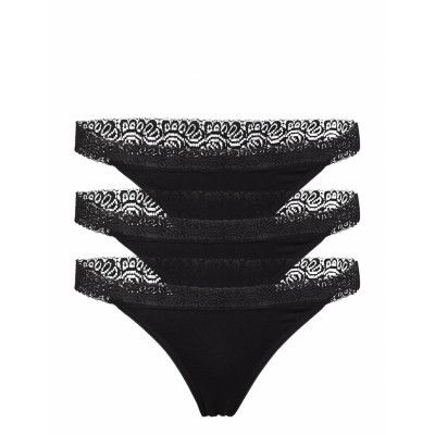 Bea String 3 Pack Stringtrosa Underkläder Svart Underprotection