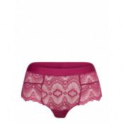 Beet Lace Highwaist String Lingerie Panties High Waisted Panties Röd Understatement Underwear