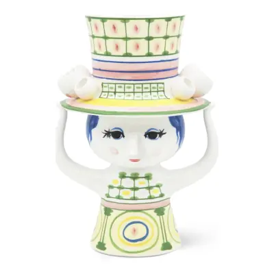 Bjørn Wiinblad Lady With Hat Vase H24.5 Cm Grøn - Green - 24.5 cm