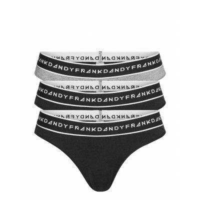 Bo.3P Women's Bamboo Thong *Villkorat Erbjudande Stringtrosa Underkläder Svart Frank Dandy