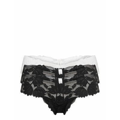 Brief 3 Pack Thong Low Flora Stringtrosa Underkläder Svart Lindex