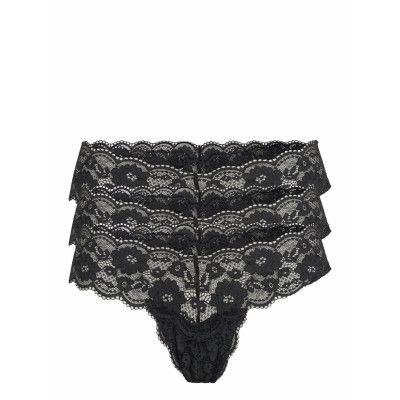 Brief 3 Pack Thong Low Iris *Villkorat Erbjudande Stringtrosa Underkläder Svart Lindex