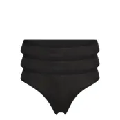 Brief 3 Pack Thong Reg Carin Stringtrosa Underkläder Svart Lindex