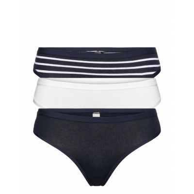 Brief 3 Pack Thong Reg Print Stringtrosa Underkläder Svart Lindex