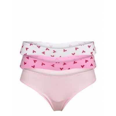 Brief 3 Pk Nova Valentine Stringtrosa Underkläder Rosa Lindex