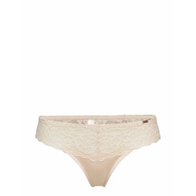 Brief Colin Thong Low Fashion *Villkorat Erbjudande Stringtrosa Underkläder Creme Lindex