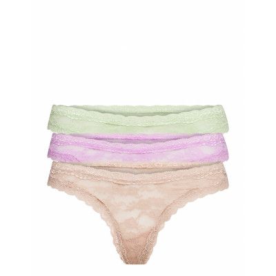 Brief Dana Thong 3-Pack Stringtrosa Underkläder Multi/mönstrad Lindex