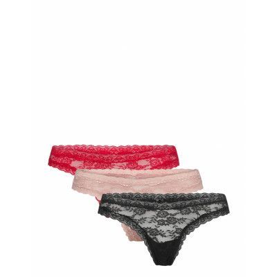 Brief Dana Thong 3 Pack *Villkorat Erbjudande Stringtrosa Underkläder Röd Lindex