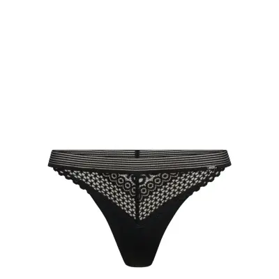 Brief Gina Thong Reg Stringtrosa Underkläder Svart Lindex