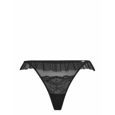 Brief Ivy Thong Flounce *Villkorat Erbjudande Stringtrosa Underkläder Svart Lindex